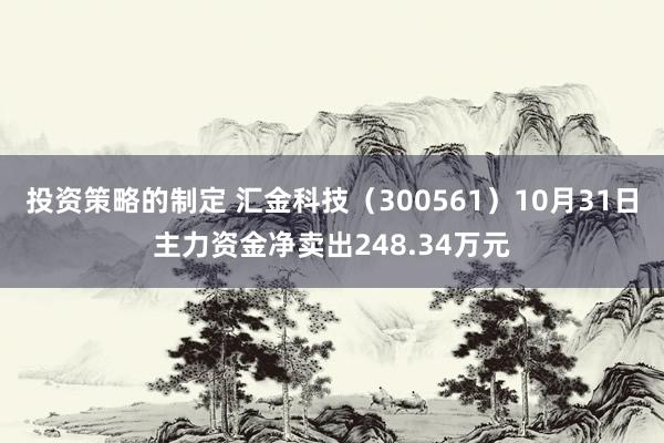 投资策略的制定 汇金科技（300561）10月31日主力资金净卖出248.34万元