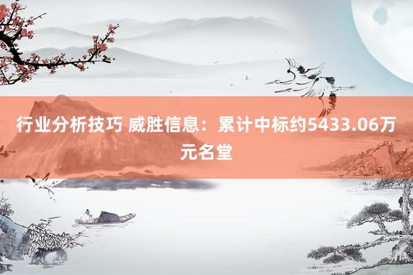 行业分析技巧 威胜信息：累计中标约5433.06万元名堂