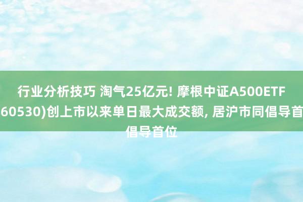 行业分析技巧 淘气25亿元! 摩根中证A500ETF(560530)创上市以来单日最大成交额, 居沪市同倡导首位