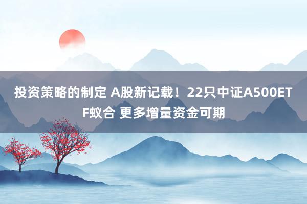 投资策略的制定 A股新记载！22只中证A500ETF蚁合 更多增量资金可期