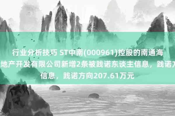 行业分析技巧 ST中南(000961)控股的南通海门中南世纪城房地产开发有限公司新增2条被践诺东谈主信息，践诺方向207.61万元