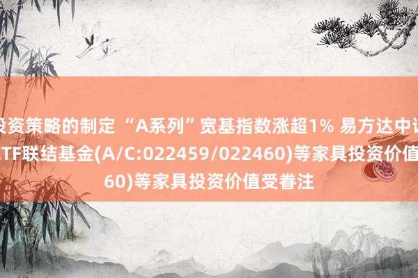 投资策略的制定 “A系列”宽基指数涨超1% 易方达中证A500ETF联结基金(A/C:022459/022460)等家具投资价值受眷注