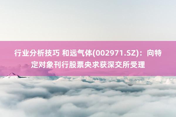 行业分析技巧 和远气体(002971.SZ)：向特定对象刊行股票央求获深交所受理