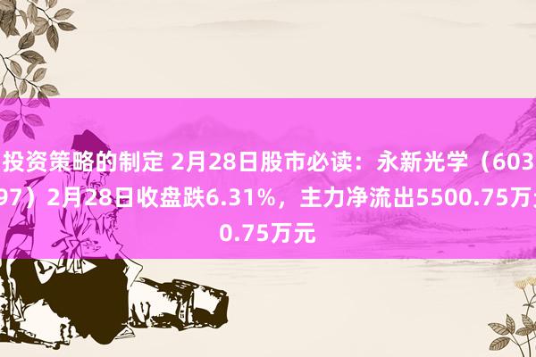 投资策略的制定 2月28日股市必读：永新光学（603297）2月28日收盘跌6.31%，主力净流出5500.75万元