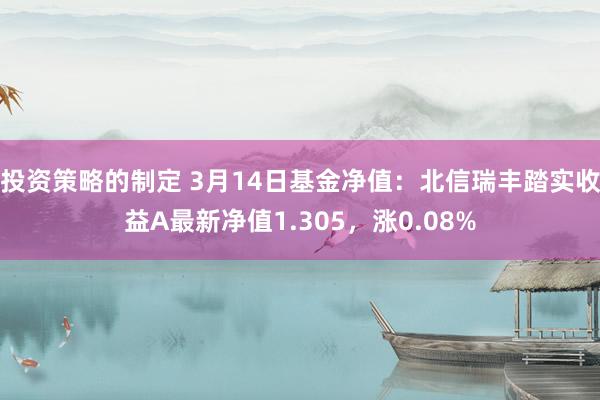 投资策略的制定 3月14日基金净值：北信瑞丰踏实收益A最新净值1.305，涨0.08%